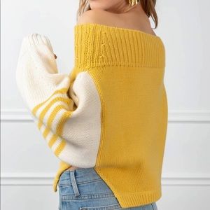 Oversized 100% wool off shoulder sweater NWT sz M